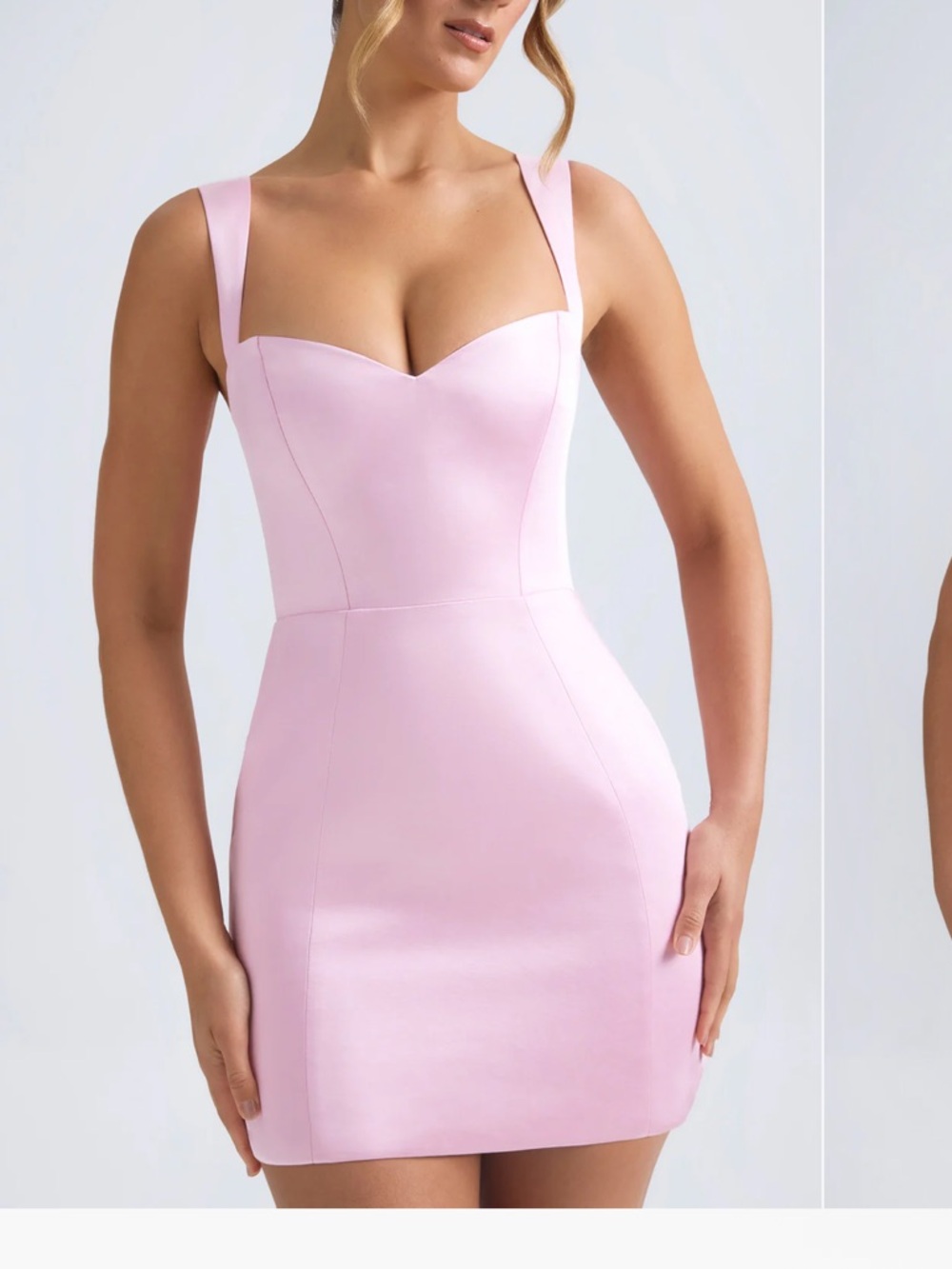 Oh Polly Light Pink Sweetheart Mini Dress